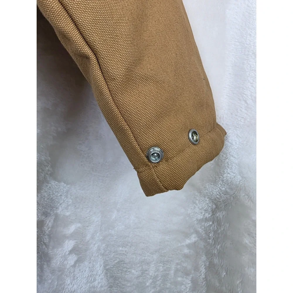 Berne Apparel Mens Duck Canvas Work Jacket Tan Brown Black Corduroy Collar Large